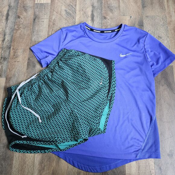 Nike Dri-FIT Blue Running Top & Green Shorts Lot Women’s Size Small EUC Bundle - Picture 6 of 7